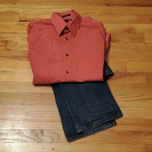 Men's button down shirt (coral)